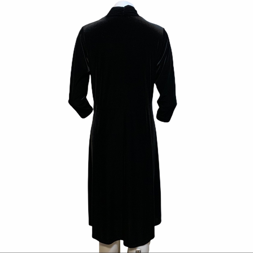 Vintage Stretch Black Velvet Dress - Picture 3 of 12